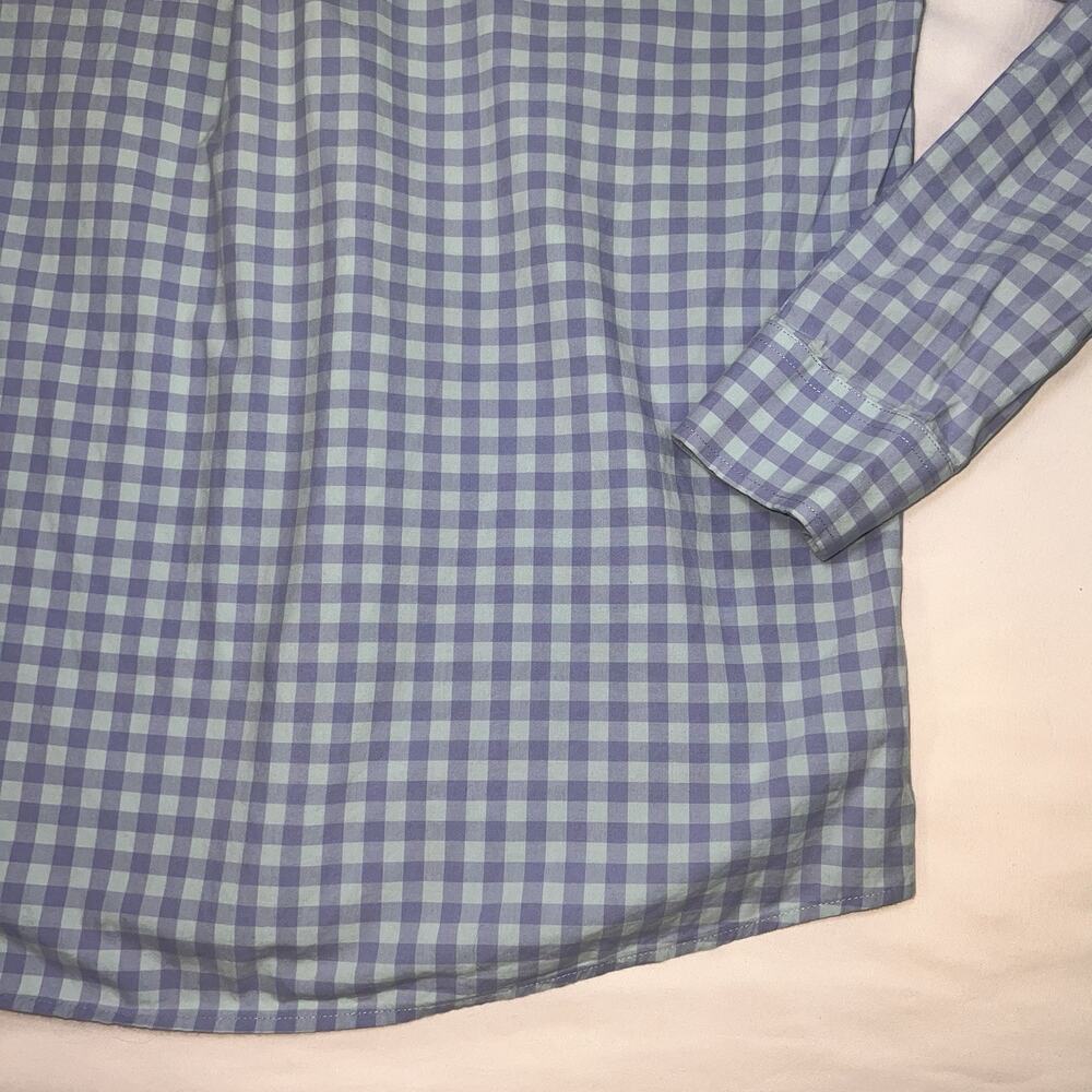 Johnnie-O Shirt Mens Size L Blue Gingham Plaid Button Up Silver Lake Preppy Logo - Picture 11 of 12